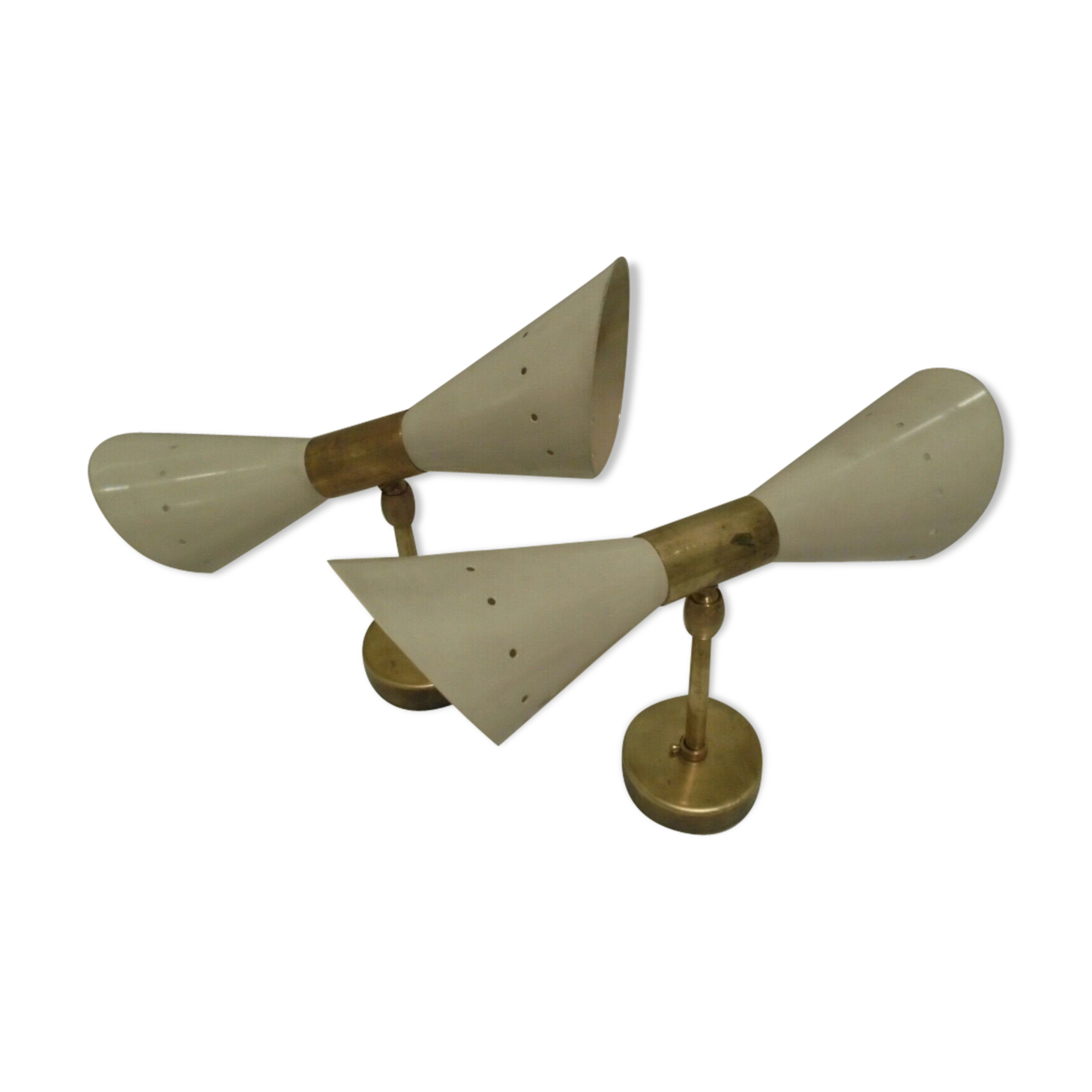 Pair of wall sconces remembering the Italian creations from the 50s and 60's