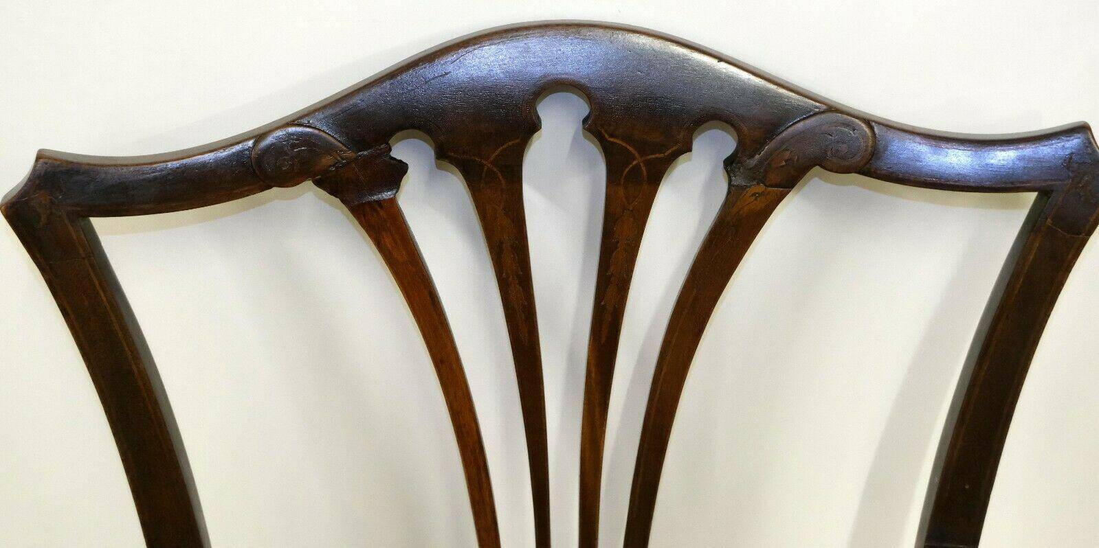 Hepplewhite armchair in hardwood on delicate legs with original seat.