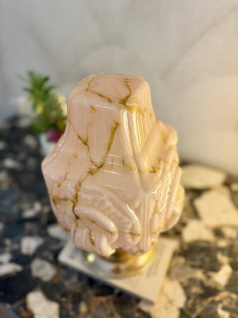 Lampe Art Déco Building en opaline marbrée