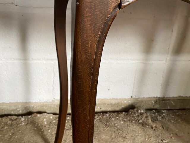 Oak desk and oak veneer with a large Louis XV style drawer
