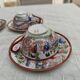 Vintage Japanese tea/coffee service, egg shell porcelain & enamels for 5 people.