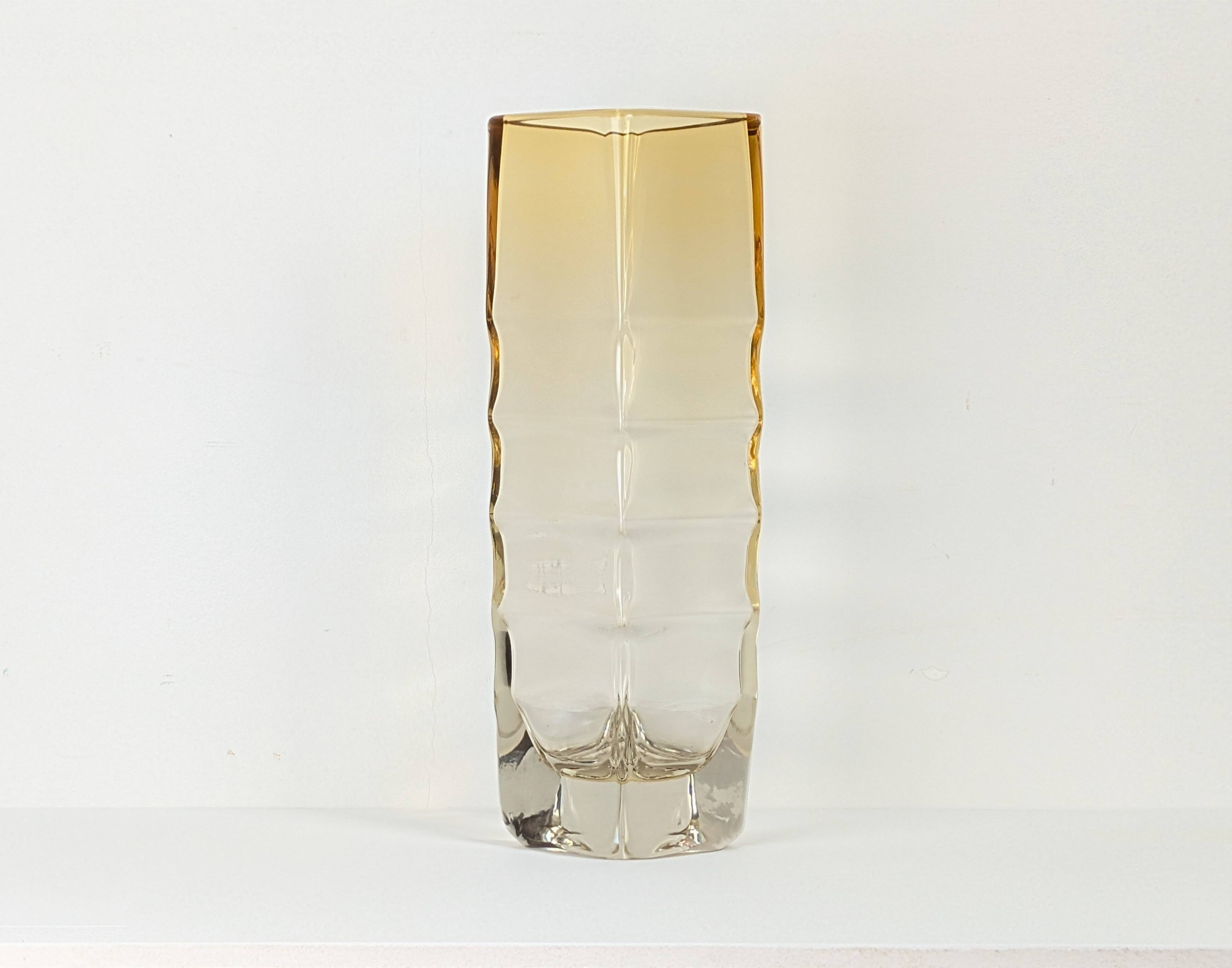 Amber glass vase