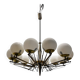 Large Sputnik Bronze & Glass Chandelier, 1960s