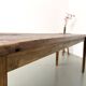 Farm table in walnut with spindle legs.