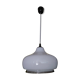 Suspension vintage en opaline blanc avec liseré chromé