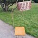 Floor lamp of the 50s in gold metal and tablet