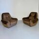 Lot of 2 cosy fabric armchairs, French design, vintage 1970s.