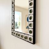 Ceramic and wrought iron mirror 1950