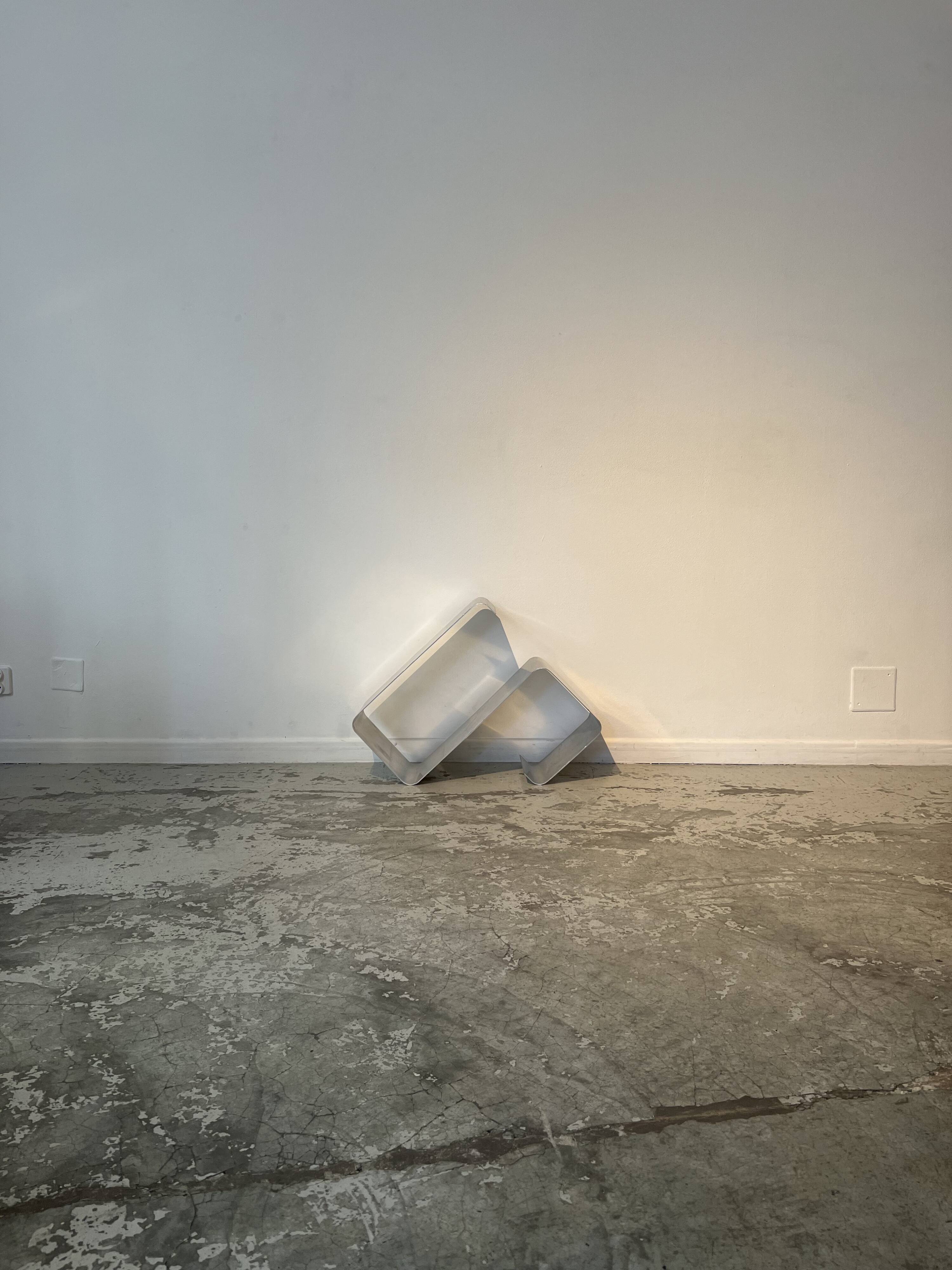 Ensemble d'étagères murales ZigZag par Joëlle Ferlande & François Monnet pour Kappa Uginox années 1970