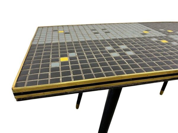 Table basse vintage mosaïque / table d'appoint / table à carreaux