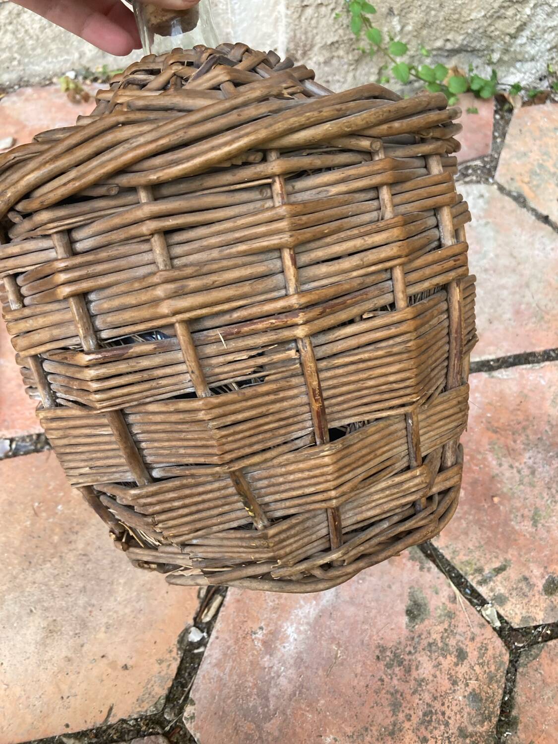 Vintage wicker demijohn