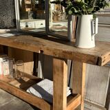 Large raw solid wood workbench