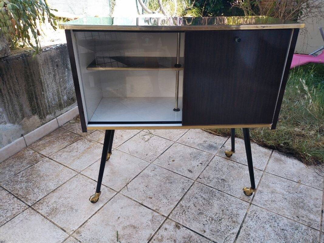Meuble Tv formica bar vintage
