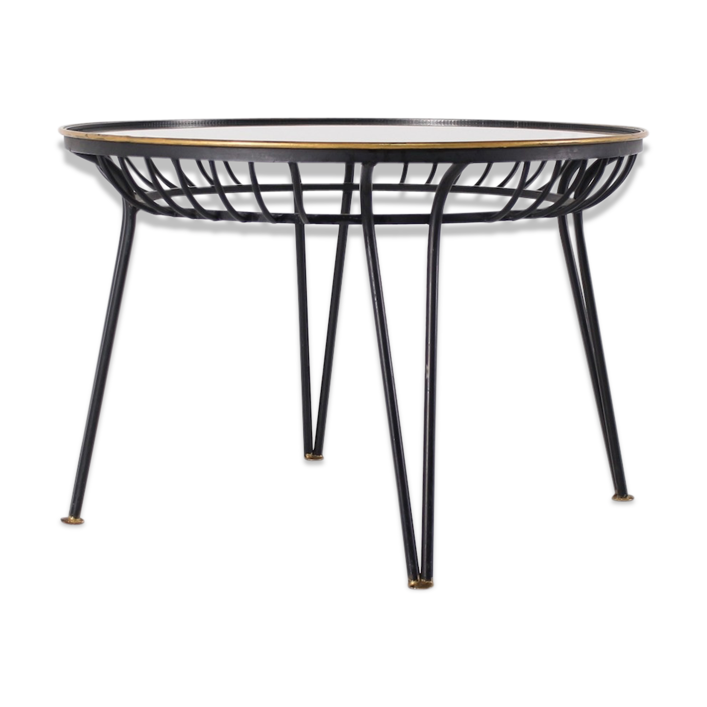 Modernist wrought iron coffee table