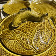 Vintage bouillabaisse service in faience, 13 pieces, 1970s.