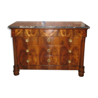 Commode empire en noyer Début XIXeme