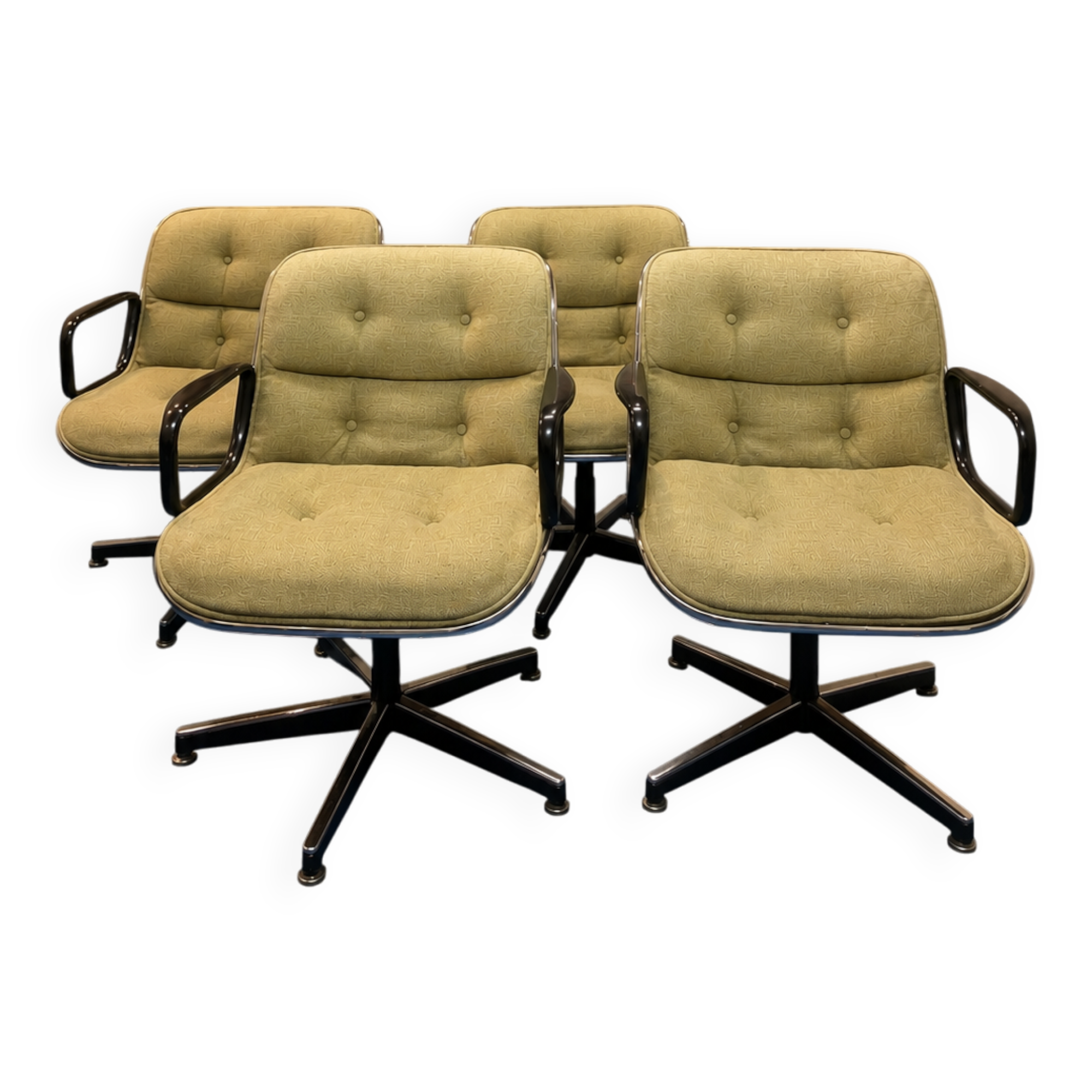 Lot de 4 fauteuils style Charles Pollock pour Knoll