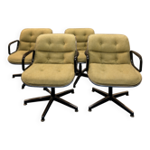 Lot de 4 fauteuils style Charles Pollock pour Knoll