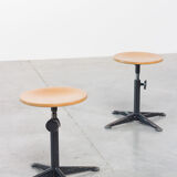 Friso Kramer two cirkel Ahrend swivel stools, 1960s