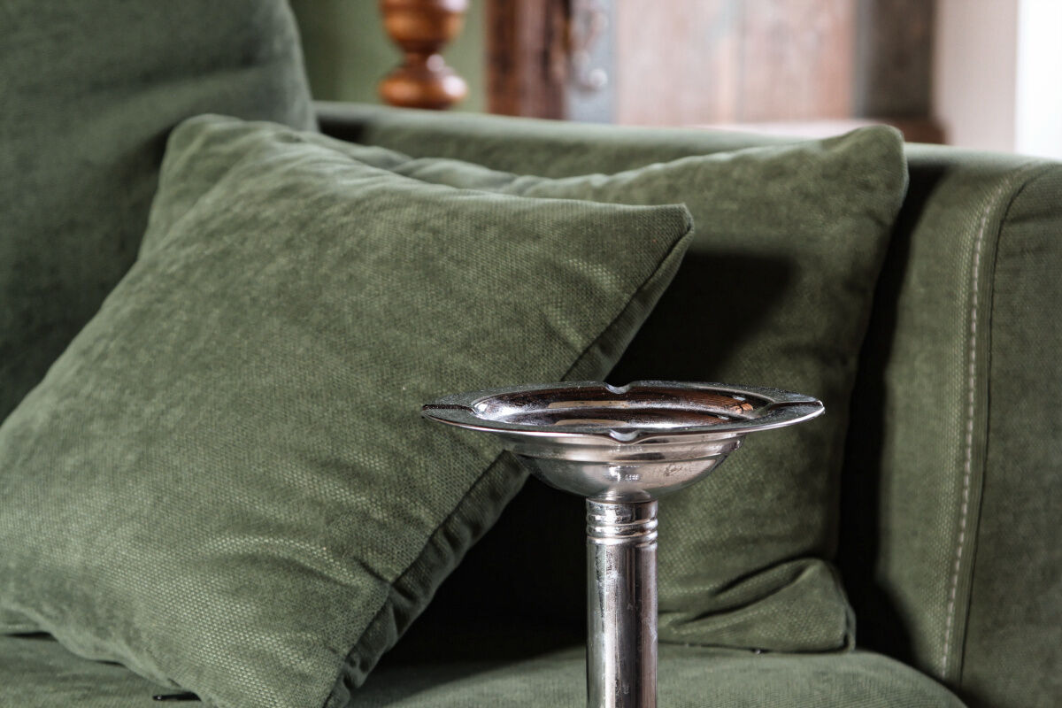 Standing ashtray, stainless steel 1970s, Culbuto