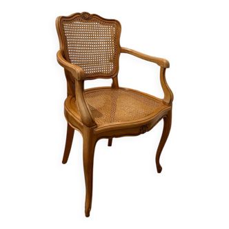Caned cabriolet armchair – Classic chic style