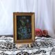 Petit cadre tableau bouquet de myosotis