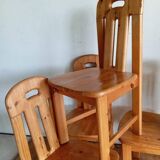 Set of 4 80s pine chairs