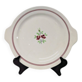 Round earthenware plate Moulin des Loups Orchies model Two Roses