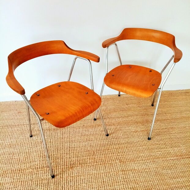Pair of armrest chairs B 4455 by Niko Kralj | Selency