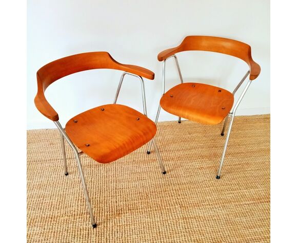 Pair of armrest chairs B 4455 by Niko Kralj | Selency