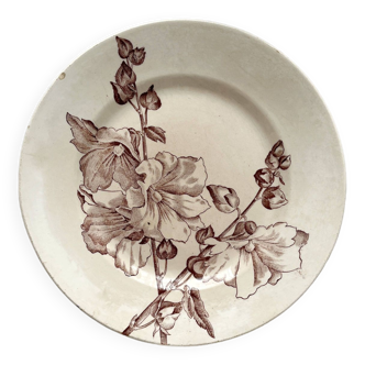 Iron earth dessert plate "Tremeries" Salins earthenware factory