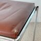 Pair of vintage stackable stools in faux leather and chrome - 70s