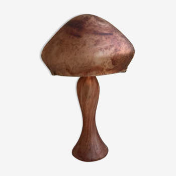 Lampe champignon en pate de verre