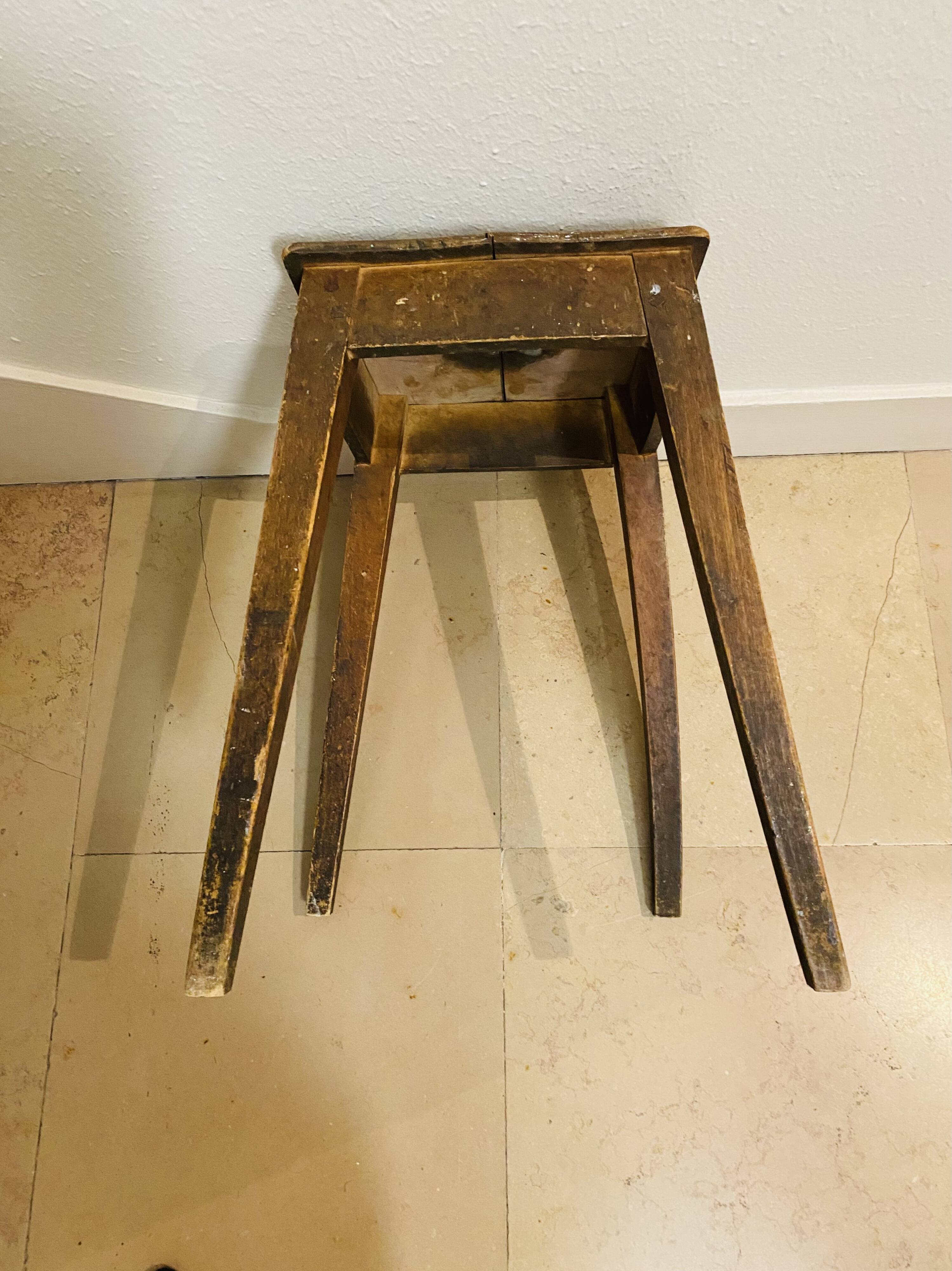 Old antique wooden stool