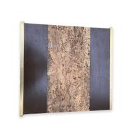 Coffee table in cork, wood and gilded steel in the taste of Romeo Rega
