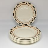 Set of 6 Vintage Flat Plates "Badonviller - Yvonne model"