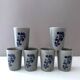 Vintage jug + 6 mugs, wine jug, ceramic jug, water jug