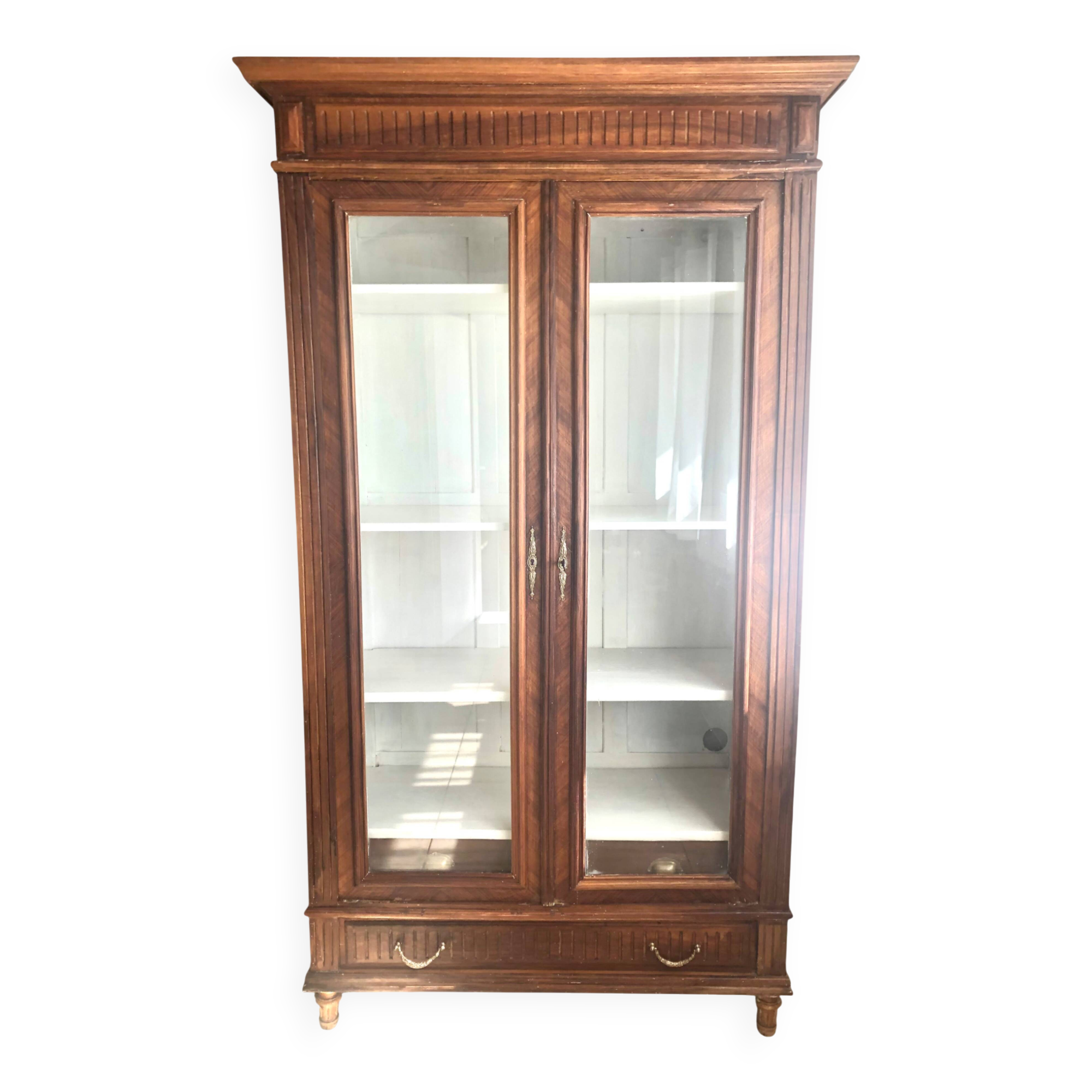 Display cabinet, dresser, antique wooden bookshelf.