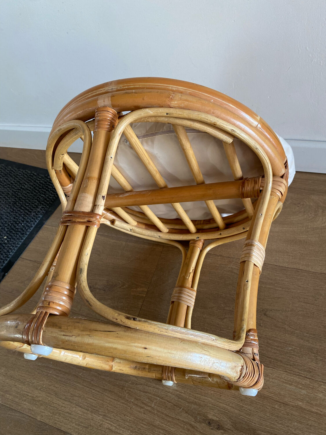Tabouret en bambou années 50