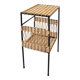 Side table in metal and woven wicker – 1970s/80s