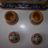 Old 18th-19th century inkwell with polychrome and salamander decoration