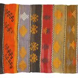 Kilim vintage fait main Sumak persan 70cm x 132cm (années 1940)