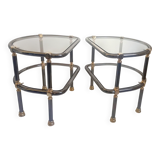 Pair of semi-circular coffee tables, 1970s