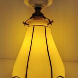 Yellow glass porcelain lamp, early 20th century
