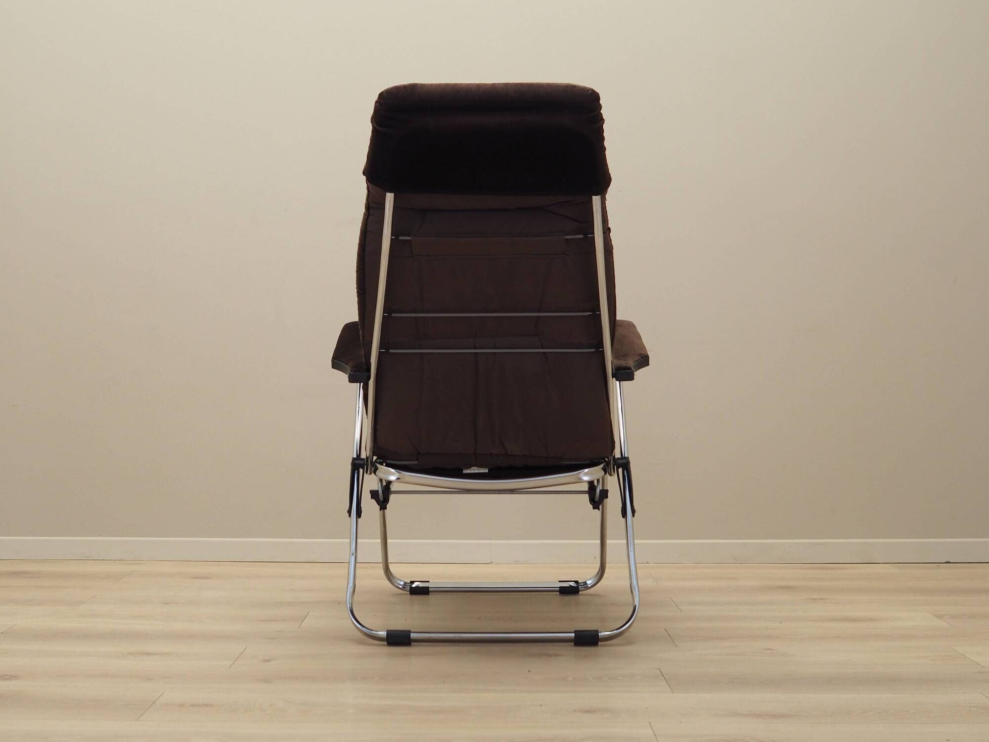 Brown velour armchair, Danish design, 1970s, production: Denmark