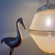 Vintage art deco globe pendant light in yellow and gold granite glass