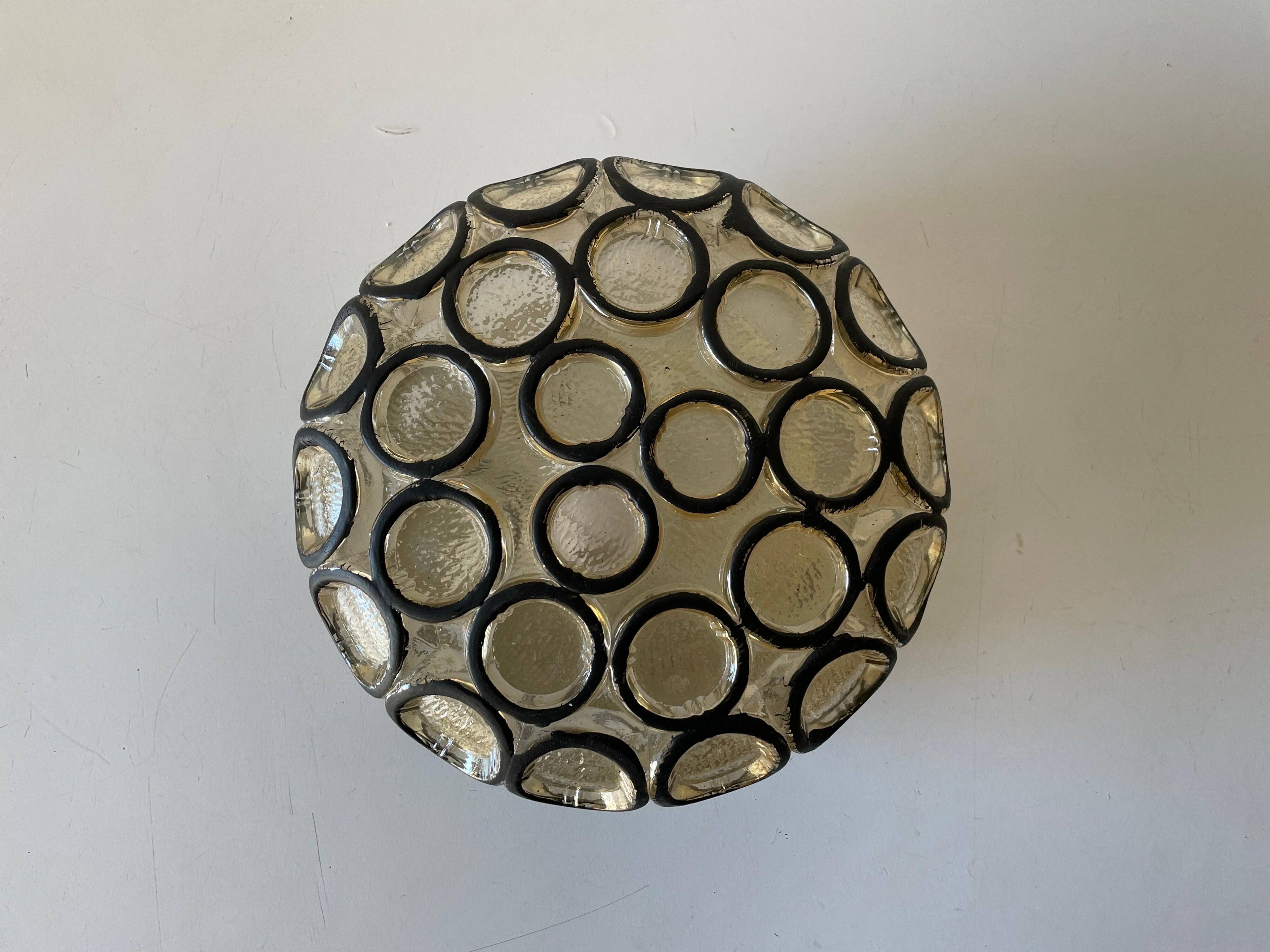 Iron or structured glass wall light by Limburg, 1960s, Germany.