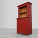 French 19th Century Red‑Painted Stepback Cupboard in Pine