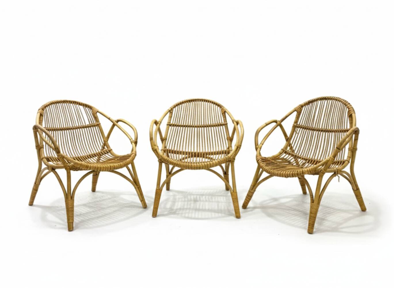 Set of 3 Retro Armchairs with Table, Alan Fuchs, 1960s, Czechoslovakia