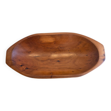Large monoxyle solid wood bowl